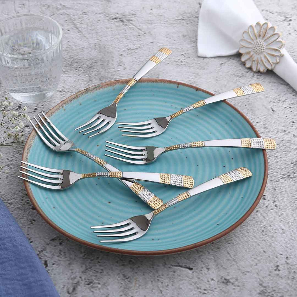 Roma Dinner Fork  - Gold Plated - Set of 6pcs