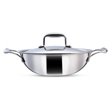 Load image into Gallery viewer, Nigella Stainless Steel 5L Inner Lid Pressure Cooker | Silver and Nigella Tri-ply Stainless Steel Kadhai 24 Cm | 2.6mm Thickness | Silver