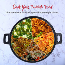 Load image into Gallery viewer, Forza Cast-iron Kadhai with lid combo, Pre-Seasoned Cookware, Induction Friendly, 30cm, 3.35L, 3.8mm