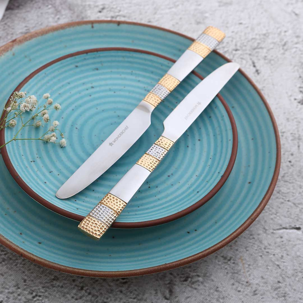 Roma Dinner Knife  - Gold Plated - Set of 2pcs