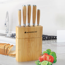Load image into Gallery viewer, Razor Knife Block Set, Anti-rust Stainless Steel, Straight and Serrated Knives, 8&quot; size,