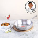 Nigella Tri-ply Stainless Steel 20 cm Fry Pan | 1.1 Litre | 2.5mm Thickness | With Induction base | Compatible with all cooktops | Riveted Cool-Touch Handle | 10 Year Warranty