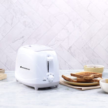 Load image into Gallery viewer, Ultima Pop-up Toaster with Lid Cover|700 Watt| 2 Bread Slice Automatic Pop-up Electric Toaster for Kitchen| 7- Level Browning Controls|Wide Bread Slots| Auto Shut Off|Mid Cycle Cancel Feature| Removable Crumb Tray| Easy to Clean| White| 2 Year Warranty
