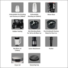 Load image into Gallery viewer, Nutri-blend, 400W, 22000 RPM Mixer-Grinder, Blender, SS Blades, 3 Unbreakable Jars With Juicer Attachment, 2 Years Warranty, Black, Online Recipe Book By Chef Sanjeev Kapoor