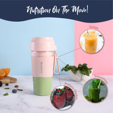 Load image into Gallery viewer, Nutri-Cup Portable Blender | USB Charging | Smoothie maker | SS Blades | Battery Operated Rechargeable Blender | 300ml | Compact Size | Pink
