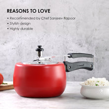 Load image into Gallery viewer, Regalia Induction Base 3L Pressure Cooker with Inner Lid, 2 Years Warranty, Red
