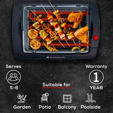 Load image into Gallery viewer, Smoky Grill Non-Stick Electric Barbeque(BBQ) with Adjustable Stand| Wide Grill Tray| Smoke Free Griller, Frying, Tandoori Maker for Indoor, Outdoor, Camping, Parties| Portable, Sleek &amp; Compact, Lightweight Appliance| 2000 Watt| 1 Year Warranty