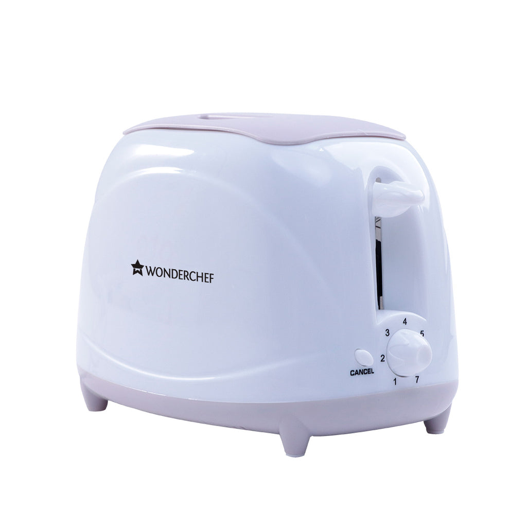 Ultima Pop-up Toaster with Lid Cover|700 Watt| 2 Bread Slice Automatic Pop-up Electric Toaster for Kitchen| 7- Level Browning Controls|Wide Bread Slots| Auto Shut Off|Mid Cycle Cancel Feature| Removable Crumb Tray| Easy to Clean| White| 2 Year Warranty