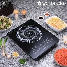 Load image into Gallery viewer, Swift Induction Cooktop with 8 Power Settings|2200 Watt Induction Cooktop| Pre-set Menus for Soups, Curries, Dals, Saute Masala|Crystal Glass Top Surface| LCD Digital Panel | Smart Touch Buttons|Compact &amp; Portable Induction Cooktop| 2 Year Warranty