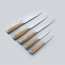 Load image into Gallery viewer, Razor Knife Block Set, Anti-rust Stainless Steel, Straight and Serrated Knives, 8&quot; size,