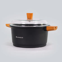 Load image into Gallery viewer, Caesar Non-Stick Casserole with Lid, German Beechwood Handle, Pure Grade Aluminium, Induction Bottom, 5 mm, Black,  5 Years Warranty