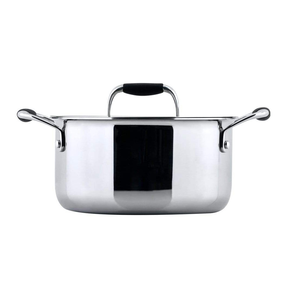 Stanton 20 cm Stainless Steel Casserole With Lid, Handle with Silicone Sleeve, Induction Friendly, 2.5mm, 3L, 25 Years Warranty