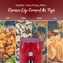 Load image into Gallery viewer, Crimson Edge Air Fryer for Home and Kitchen|1.8 Litres Non-stick Basket| Fry, Grill, Bake &amp; Roast| Rapid Air Technology| Timer &amp; Temperature Control| Auto Shut-Off| Healthy Cooking with 99% less Fat| Sleek &amp; Compact| 1000 Wattage| Red |2 Year Warranty