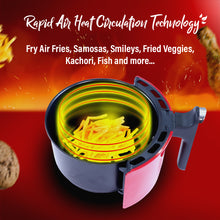 Load image into Gallery viewer, Crimson Edge Air Fryer for Home and Kitchen|1.8 Litres Non-stick Basket| Fry, Grill, Bake &amp; Roast| Rapid Air Technology| Timer &amp; Temperature Control| Auto Shut-Off| Healthy Cooking with 99% less Fat| Sleek &amp; Compact| 1000 Wattage| Red |2 Year Warranty