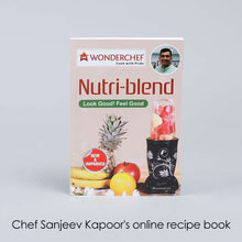 Load image into Gallery viewer, Nutri-blend, 400W, 22000 RPM Mixer-Grinder, Blender, SS Blades, 3 Unbreakable Jars With Juicer Attachment, 2 Years Warranty, Black, Online Recipe Book By Chef Sanjeev Kapoor
