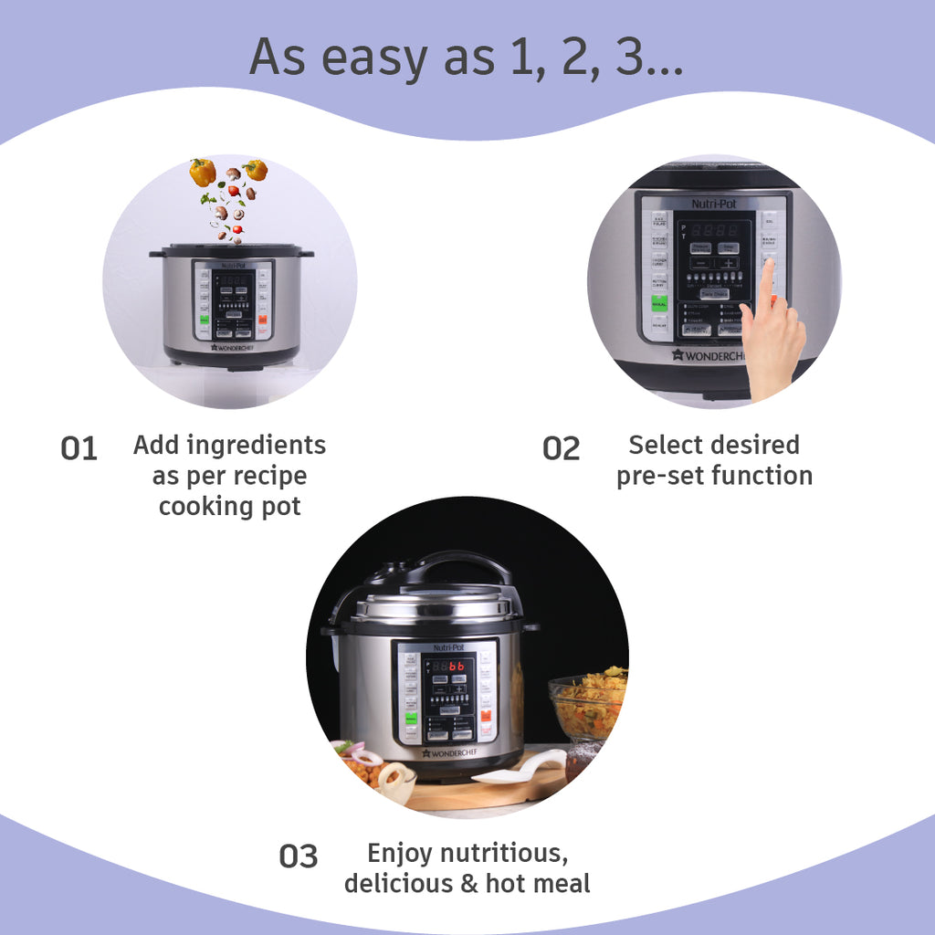 Nutri-Pot 3L Electric Pressure Cooker with 7-in-1 Functions