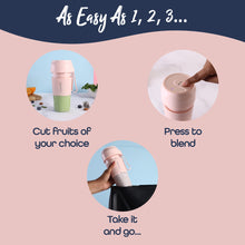 Load image into Gallery viewer, Nutri-Cup Portable Blender | USB Charging | Smoothie maker | SS Blades | Battery Operated Rechargeable Blender | 300ml | Compact Size | Pink